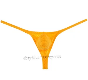 Men's Tanga Breath Holes Bikini T-Back Stretch Underwear Bulge Pouch Micro Thong - Picture 1 of 16