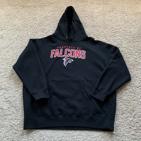 Atlanta Falcons Sweatshirt Mens XL Black Long Sleeve Hoodie Pullover [1T] Cover