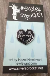 GO TO THERAPY ENAMEL PIN BY SILVER SPROCKET - Picture 1 of 2