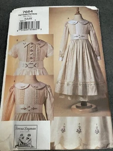 Vogue Pattern V7664 Vogue Child Dress Teresa Layman Embroidery Smock 2 3 4 VTG - Picture 1 of 5