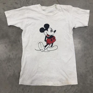 Vintage 60s Walt Disney World Mickey Mouse T Shirt XS White Cotton Hanes - Picture 1 of 9