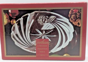 GORHAM CRYSTAL Holiday Traditions Angeli della Pace 8 1/2" piatto ovale caramelle - Foto 1 di 6