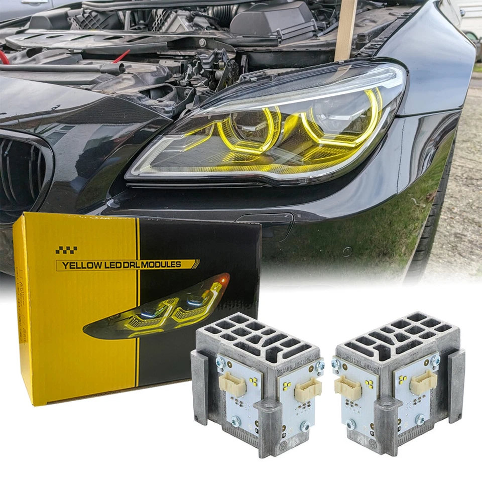 Módulo LED DRL ojo de ángel amarillo para BMW F06 F12 F13 LCI M6 640i 650i 2014-2018 Foto 1 de 4