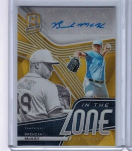 2021 Panini Spectra Brendan McKay In The Zone Gold  Auto #ed 03/10 - Picture 1 of 2