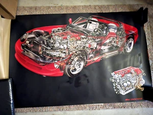 2 Vintage 1991 Dodge Viper Posters-Direct from Chrysler W/Original Box - Picture 1 of 23