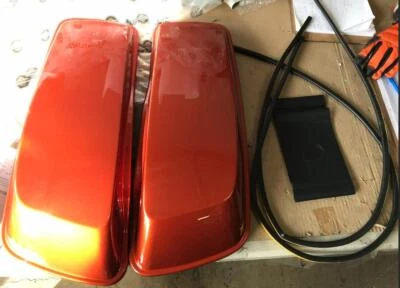 OS&D Advanblack Scorched Orange NORMAL SADDLEBAG LIDS FOR TOURING 2014+ - Image 1 of 2