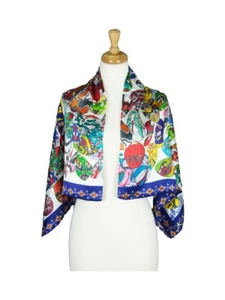 Mix Tribal Maulbeere Satin Seide Stola Frauen Quadrat Schal - Bild 1 von 5