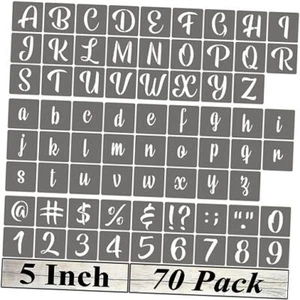 Plantillas de letras del alfabeto - Paquete de 70 plantillas de plantillas de número de letras con 5 pulgadas - Imagen 1 de 8