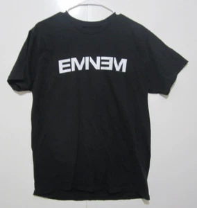 Rap Hip Hop Streetwear EMINEM Official Logo Black Graphic T-Shirt Size L - Picture 1 of 3