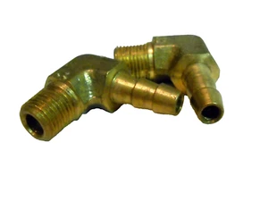 Lot of (2) NOS Brass Hose Barb Elbow 1/4" Barb, 1/8" NPT Thread - Picture 1 of 4