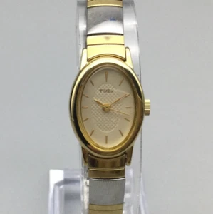 Timex Cavatina Watch Women 18mm Silver Gold Tone Stretch Band 2009 New Battery - Picture 1 of 14