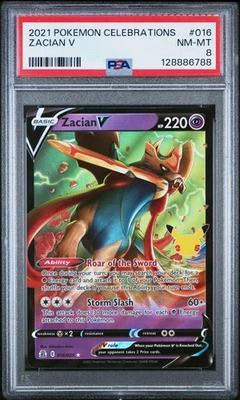 POKEMON #016 ZACIAN V PSA 8 2021 SWORD & SHIELD CELEBRATIONS - Image 1 of 2