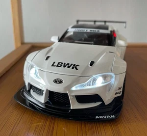 1/22 Toyota Supra LBWK Diecast Model Sound Light White Racing Car Collectible - Picture 1 of 9