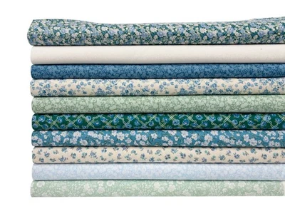 Liberty Floral Nostalgia Cotton Fabric 1930s Style Blue Teal Patchwork Quilting