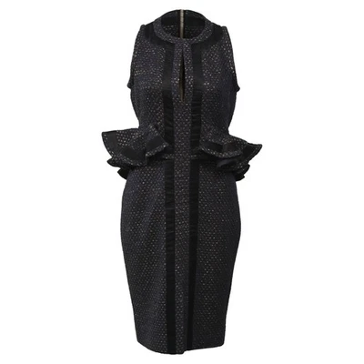 Vestido feminino Altuzarra tweed peplum em algodão azul tamanho 36 - Imagem 1 de 4