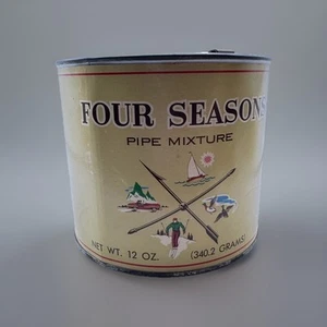 Larus And Brother Company Four Seasons Flip Lid Style Empty Tobacco Tin - Picture 1 of 10