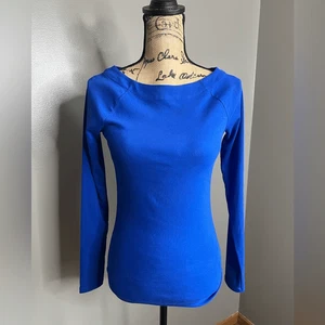 Lauren Ralph Lauren Colbalt blue boat neck long sleeve shirt size small office - Picture 1 of 6