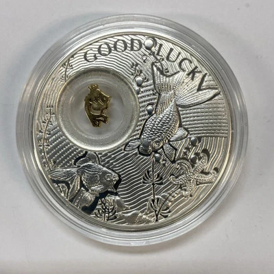 2013 Niue $2 Good Luck 1oz Silver. Goldfish.  - Image 1 of 3