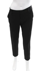 Alice + Olivia Womne's Flat Front Straight Leg Dress Pants Black Size 0 - Picture 1 of 7