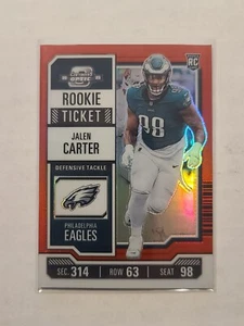 Biglietto Contenders Optic Rookie 2023 Jalen Carter RC #72 Rosso 72/175 Eagles - Foto 1 di 2
