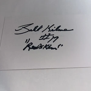 Billy Kilmer Washington Redskins Signed 3x5 Index Card - Picture 1 of 1