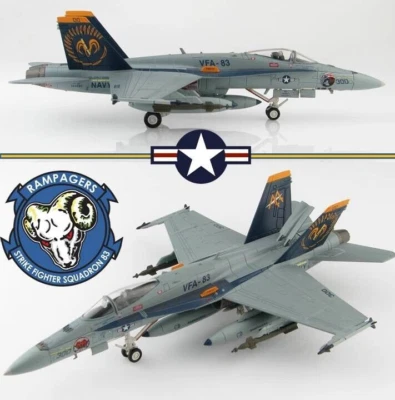 Hobby Master 1/72 HA3555 F/A-18C Hornet USN VFA-83 Rampagers, USS J. F. Kennedy - Immagine 1 di 4