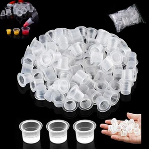 100-1000pcs Makeup Pigment Clear Holder Container Cap Tattoo Ink Cups Permanent - Picture 1 of 8