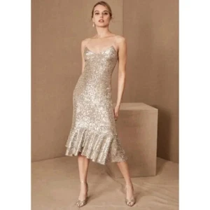 Vestido midi de lentejuelas BHLDN Sachin & Babi Odelle cóctel boda fiesta formal 10 - Imagen 1 de 10