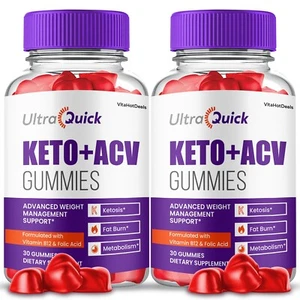 Ultra Quick Keto ACV Gummies, Max Strength Official, Dietary Supplement (2 Pack) - Picture 1 of 7