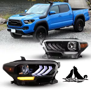 Sequential LED DRL Headlights For 2020-2023 Tacoma SR, SR5, TRD Sport Left+Right - Picture 1 of 8