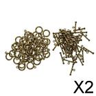 2 4Pack 50 Sets Tibetan Silver Ot Toggle Clasp Jewelry Making Clasp Diy Findings
