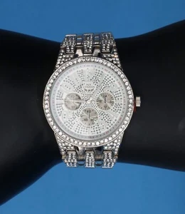 48 mm NY LONDON Luxury Men's Clubbing Hip Hop Rapper CZ Watch - Picture 1 of 6