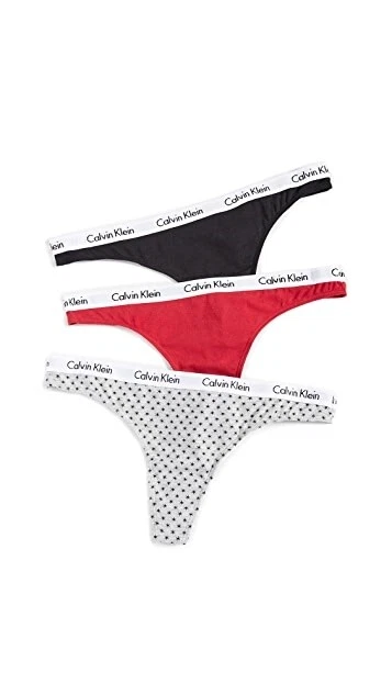 Paquete de 3 tangas de ropa interior para mujer Calvin Klein 241450 negro/rojo/gris talla X-grande Foto 1 de 2
