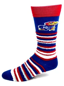 Calcetines Kansas Jayhawks Muchas Rayas Fuzzy Crew - Imagen 1 de 2