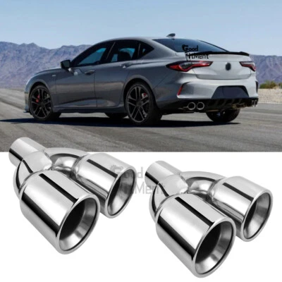 2x Angled Cut For Acura TLX 15-25 Stainless Exhaust Tip 2.5" Inlet / 3.5" Outlet — 第 1/4 张图片