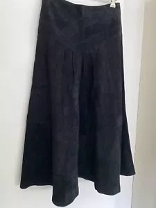 Frantic Skirt Size 12 Genuine Suede Leather Fully Lined Unique Long Length BNWT - Picture 1 of 9