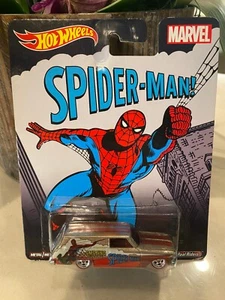 2015 Hot Wheels-'64 Chevy Nova Delivery-Spider Man -Marvel -Real Riders - Picture 1 of 1
