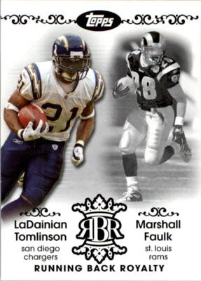 2007 Topps Running Back Royalty #TF LaDainian Tomlinson Marshall Faulk Card - Image 1 of 2