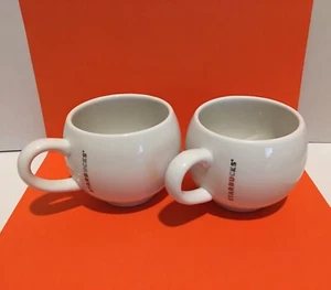 Starbucks 2014 Cup Mug Off White Coffee Tea Cup Mug 14oz Round Barrel (Set Of 2) - Picture 1 of 10