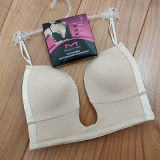 Maidenform Plunge Bra Size 2 34A 32B Nude Convertible Low Back Padded NEW