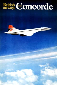 British Airways Concorde Avion Voyage Ciel Art Mural Décoration Maison - AFFICHE 20x30 - Photo 1 sur 4