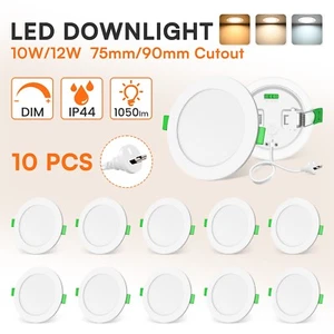 10W/12W LED Downlight 75/90mm Cutout Dimmable Tri-Color Changeable With AU Plug - Picture 1 of 16