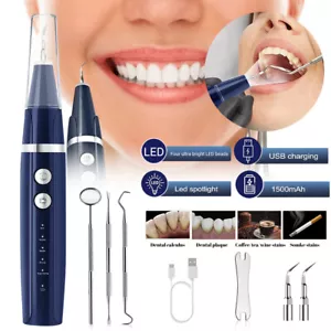 Ultrasonic Tooth Cleaner Tartar Plaque Remover Electric Dental Whiten Kit Scaler - Picture 1 of 38