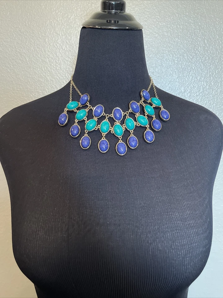 BEBE Collar Babero Azul y Turquesa NUEVO CON ETIQUETAS 💙 Foto 1 de 4