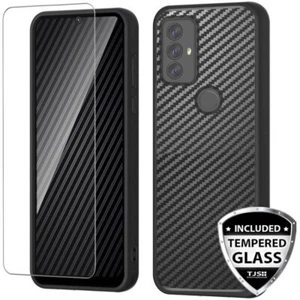 Für Motorola Moto G Play 2023 Handyhülle Kohlefaser TPU Panzer + Hartglas - Bild 1 von 3