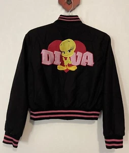 Vintage JH Design Tweety Diva Girls 3xl Black Reversible Wool-Blend Coat! M1450 - Picture 1 of 16
