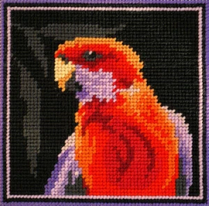 Country Threads CRIMSON ROSELLA Mini Tapestry Kit FTK-004 - Imagen 1 de 1