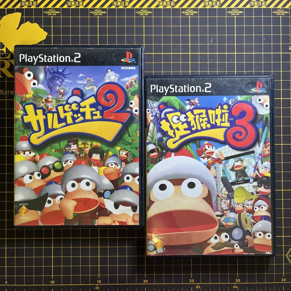 Lot 2 Ape Escape 2 & 3 Saru Gettsyu Playstation 2 PS2 JP CN Sub W/Eng Op RARE - Image 1 of 4