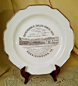SHENANDOAH VALLEY LIVESTOCK SALES PLATE SINCE 1935 HARRISONBURG VA WHITE GOLD. - Picture 1 of 10