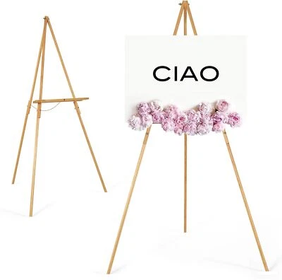 Cavalletto in legno 160cm treppiede quadro artista disegno tableau matrimonio - Immagine 1 di 4